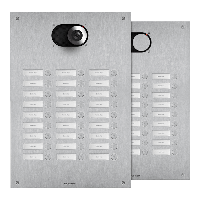 COMELIT - Serie Switch - Frontale 27 pulsanti 3 colonne, AISI 316, retroilluminazione LED, IK08