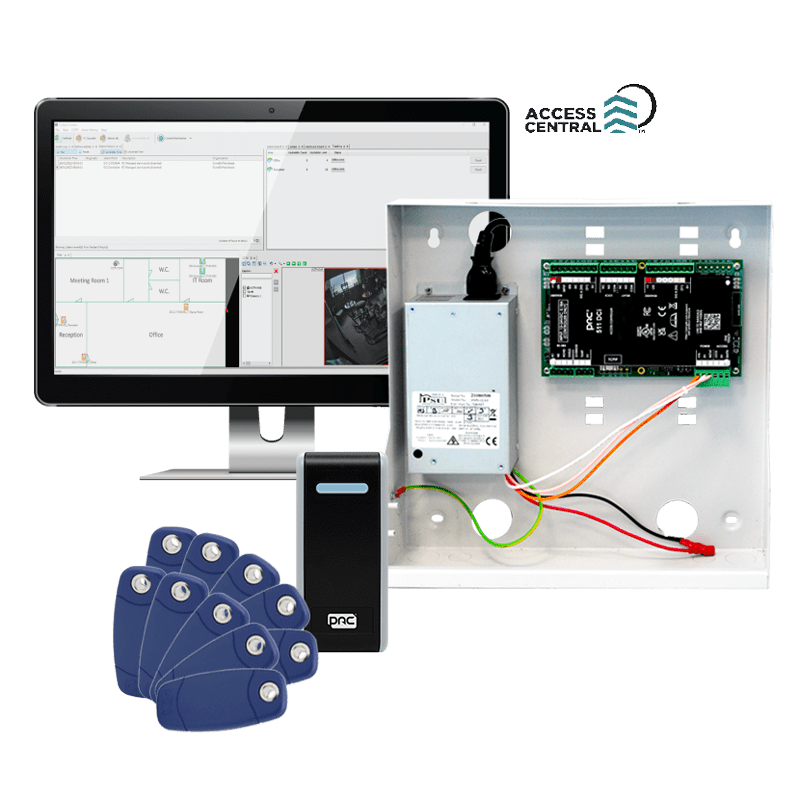 COMELIT - Kit controllo accessi monovarco PAC 511DCi, box metallico, alimentatore 3A, TCP/IP