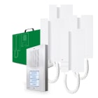 COMELIT - Serie Mini - Kit audio 5 fili quadrifamiliare Extra-Mini, 4 citofoni, trasformatore 1200