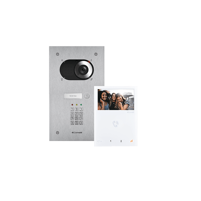 COMELIT - Serie Mini - Kit video Switch KeyPad-Mini vivavoce, sistema Simplebus 2, chiave elettronica