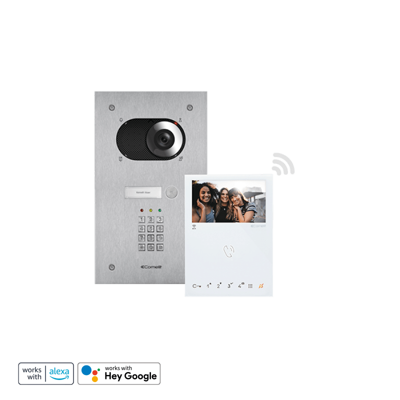 COMELIT - Serie Mini - Kit video Switch KeyPad-Mini vivavoce Wi-Fi, sistema SB2, app, riconoscimento facciale