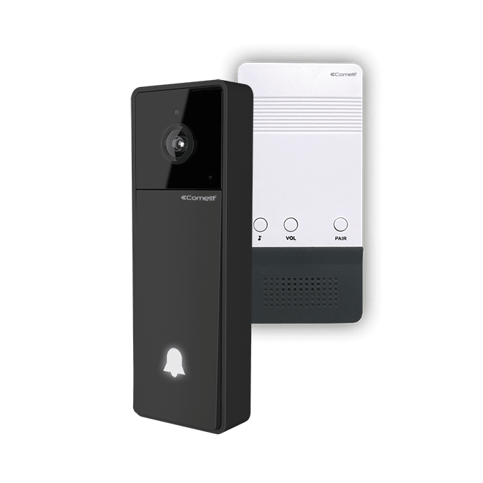COMELIT - Serie Visto - Kit monofamiliare campanello smart Wi-Fi con alimentatore e campana, sistema ViP, gestione da app Comelit