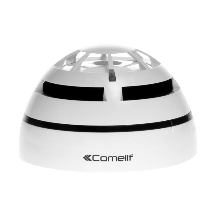 COMELIT - Rivelatore ottico fumo wireless Tyndall, algoritmo digitale alta sensibilità, bidirezionale, doppia batteria, test magnete, IP40, 110x70mm, EN54-7/25