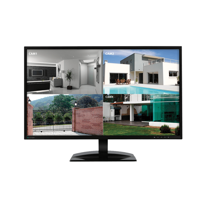 COMELIT - Monitor LED 24" Full HD 16:9, ingressi VGA e HDMI, audio integrato, attacco VESA 75x75, base tavolo inclusa MMON024B
