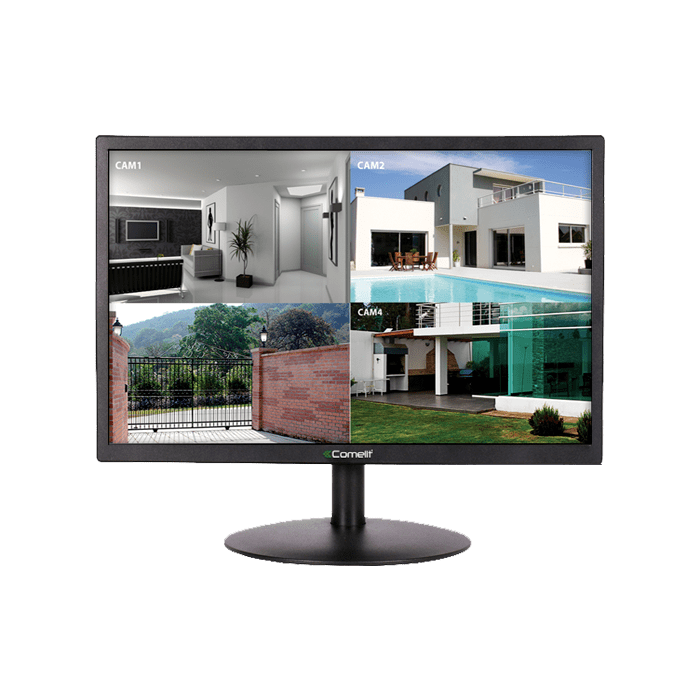 COMELIT - Monitor LED 20" Full HD, ingressi HDMI e VGA, audio integrato, diffusori, attacco VESA 75x75