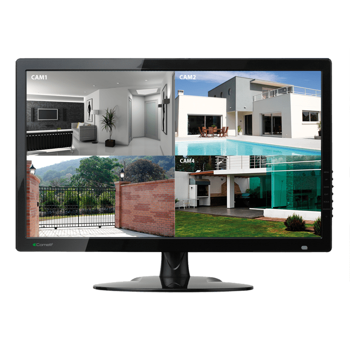 COMELIT - Monitor LED 21.5" Full HD 16:9, ingressi VGA/HDMI, audio, VESA 100x100, base tavolo inclusa