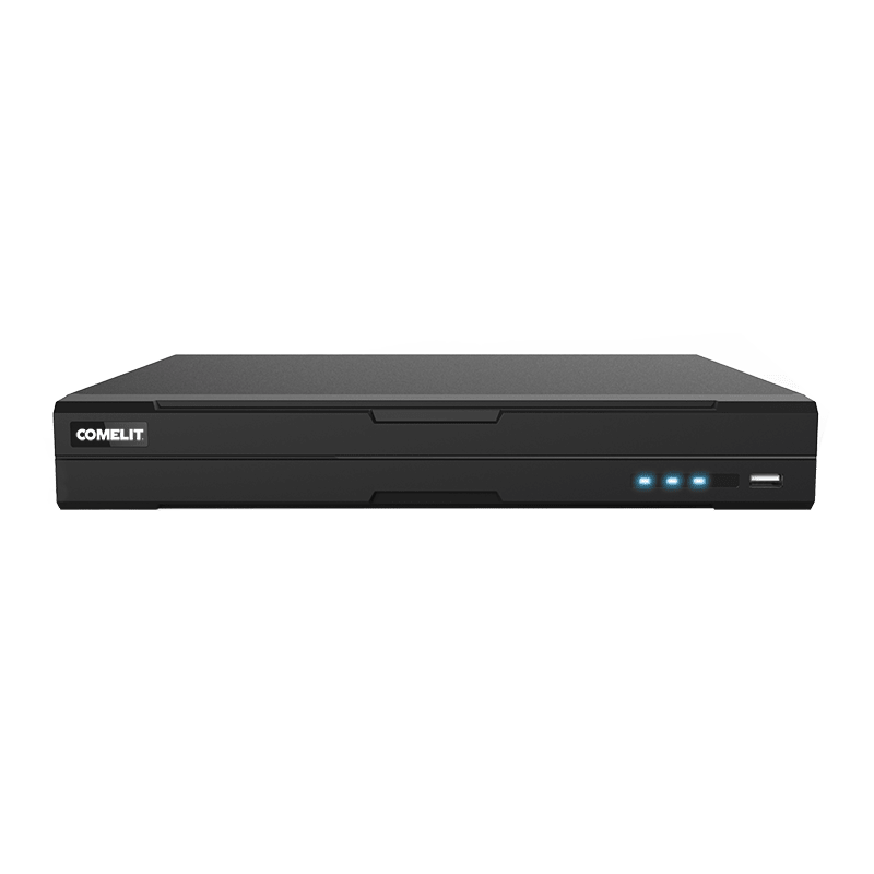 COMELIT - Serie Advance - NVR 8 canali IP PoE, 12MP, NDAA compliant, video analisi DVA, database volti e targhe, APP Comelit, alimentatore, HDD 1TB