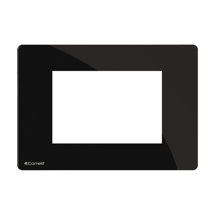 COMELIT - Serie One - Placca absolute black 3 moduli, compatibile BTicino Axolute