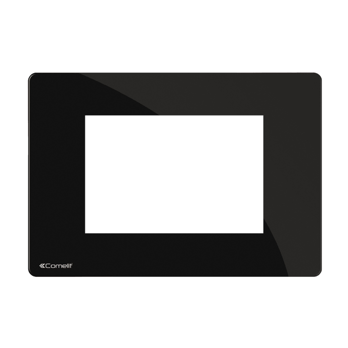 COMELIT - Serie One - Placca absolute black 3 moduli, compatibile Vimar Eikon