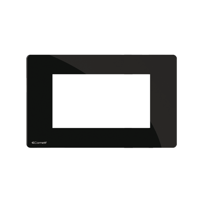 COMELIT - Serie One - Placca absolute black 4 moduli, compatibile Vimar Eikon/Plana