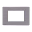 COMELIT - Serie One - Placca grafite 3 moduli, compatibile Vimar Eikon