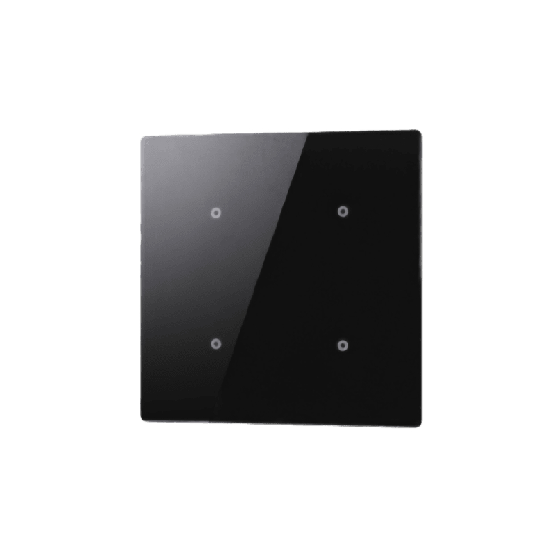 COMELIT - Serie Cubik - Pulsante KNX quadrato Basic nero, 4 zone touch, termostato PI, sensore umidità