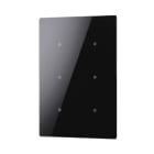 COMELIT - Serie Cubik - Pulsante KNX verticale Basic nero, 6 zone touch, termostato PI, sensore umidità