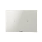 COMELIT - Serie Cubik - Pulsante KNX orizzontale Basic bianco, 2 zone touch, termostato PI, sensore umidità