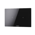 COMELIT - Serie Cubik - Pulsante KNX orizzontale Basic nero, 2 zone touch, termostato PI, sensore umidità