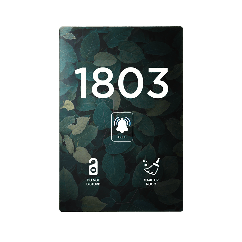 COMELIT - Serie Cubik - Dispositivo KNX MUR/DND per hotel, bianco, campanello + numero stanza, vetro personalizzabile,