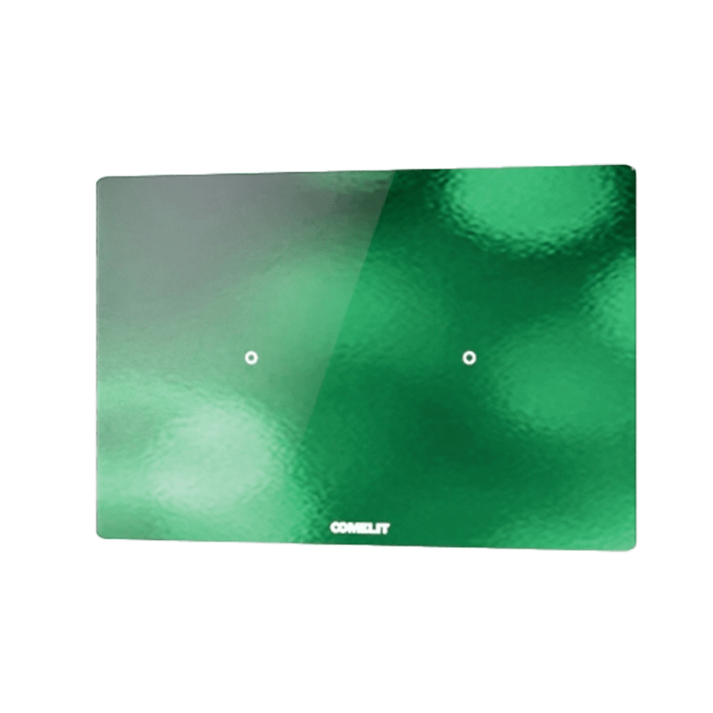 COMELIT - Serie Cubik - Pulsante KNX orizzontale Design nero, 2 zone touch, termostato PI, sensore umidità