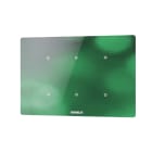 COMELIT - Serie Cubik - Pulsante KNX orizzontale Design nero, 6 zone touch, termostato PI, sensore umidità