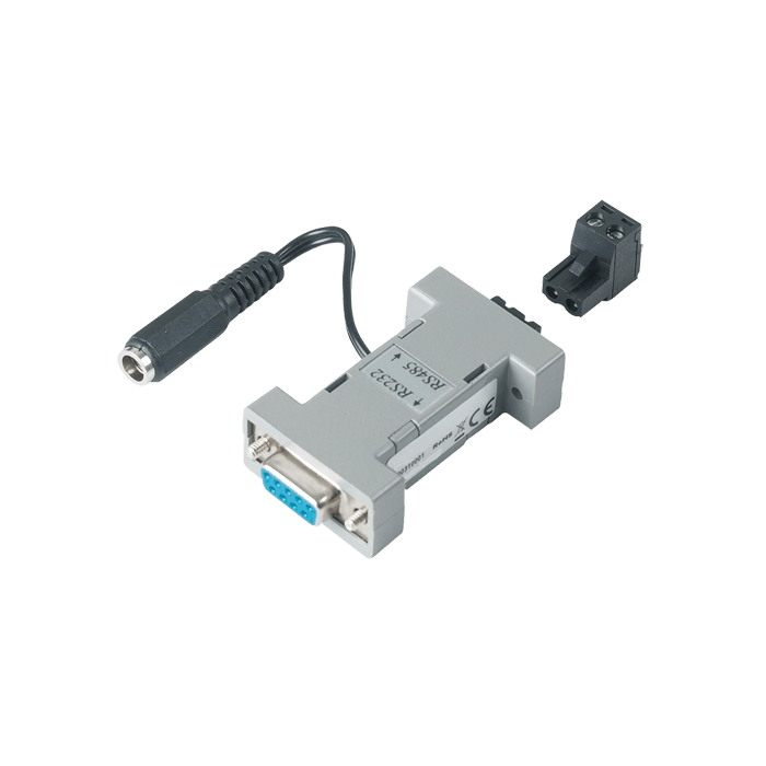 COMELIT - Convertitore attivo seriale RS232 a RS485, connettore DB9/morsettiera, 32 ID max, half-duplex, alimentatore incluso