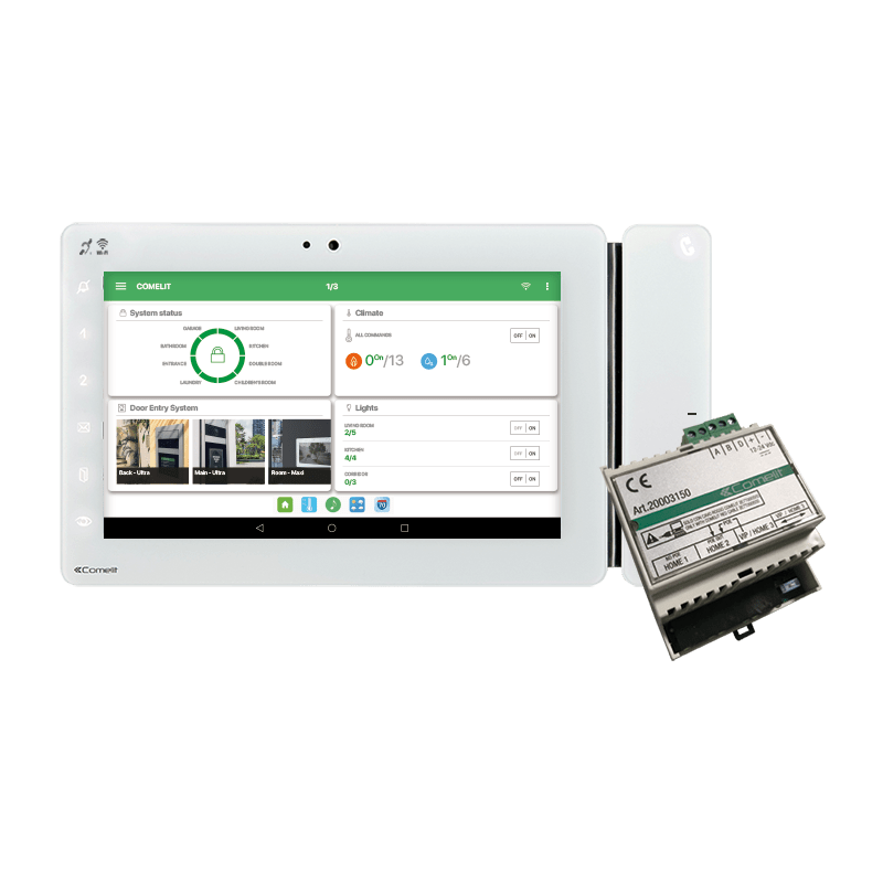COMELIT - Serie Maxi Manager - Kit supervisore 7" Android PoE + Comelit Hub, RFID, incasso/parete
