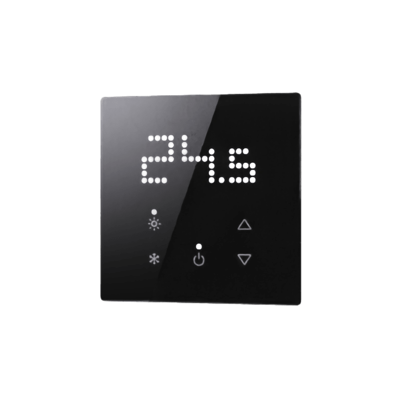 COMELIT - Serie Cubik - Termostato KNX Basic verticale nero, 8 zone touch, sensore CO2, controllo clima zona