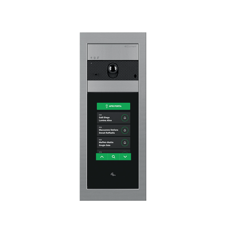 COMELIT - Serie Ultra - Pulsantiera video da incasso con touch screen 5", sistema ViP, sensore crepuscolare, microfono omnidirezionale UT8090