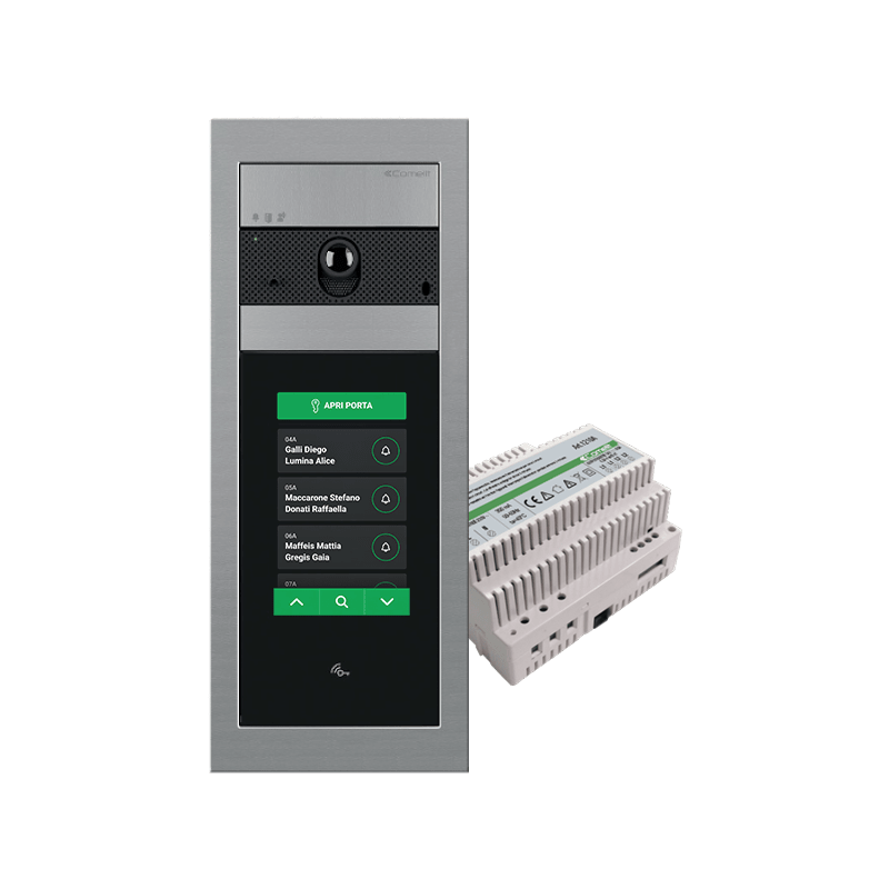 COMELIT - Serie Ultra - Kit base impianto video Touch 5" capacitivo, sistema Simplebus 2, personalizzabile UT9000T