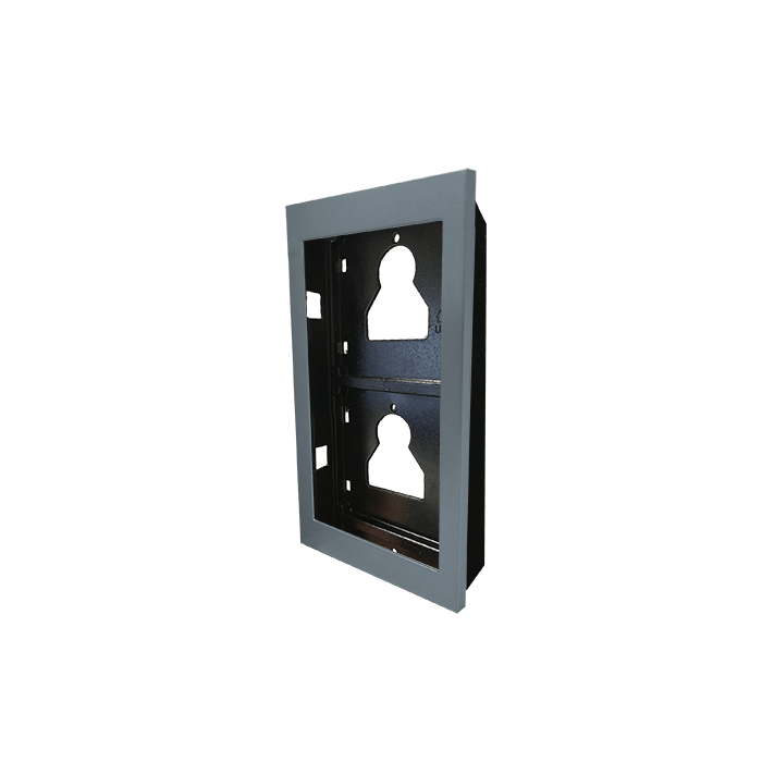 COMELIT - Serie Ultra - Telaio da incasso 2 moduli, alluminio silver RAL9006, anti-UV, affiancabile, 125.5x226.5x35mm