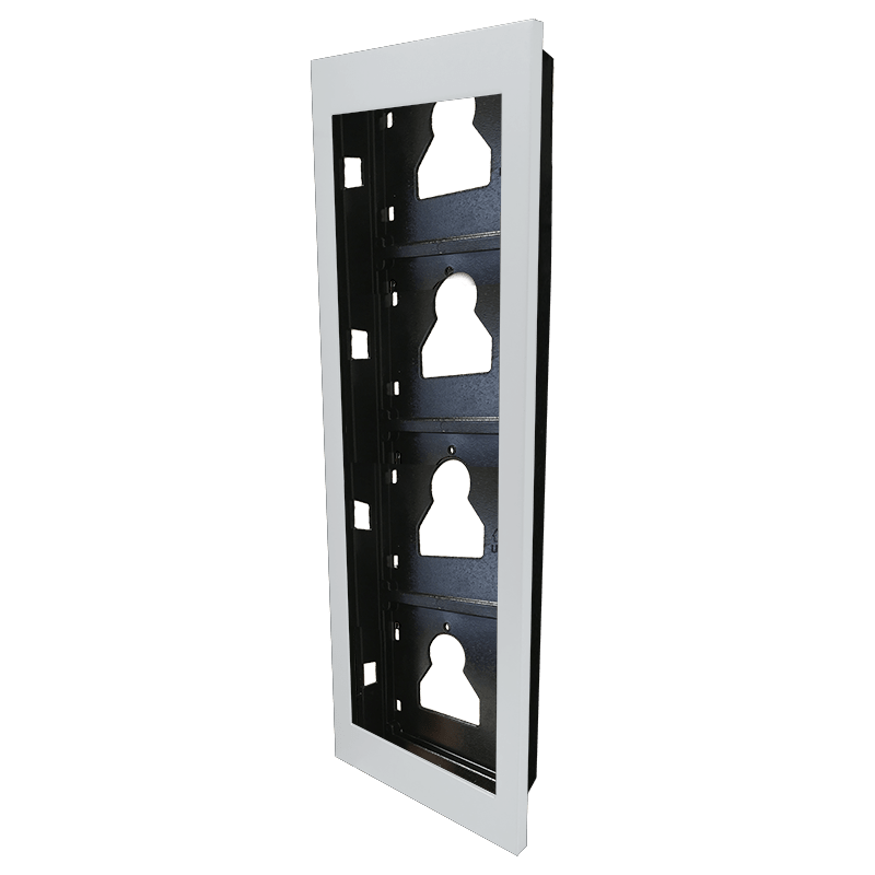 COMELIT - Serie Ultra White - Telaio da incasso 4 moduli, alluminio bianco RAL9016, anti-UV, affiancabile, 125.5x408x35mm