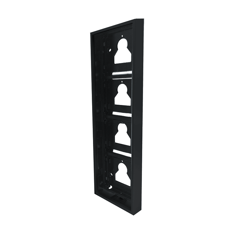 COMELIT - Serie Ultra Black - Custodia da parete 4 moduli nero RAL9005, sporgenza 35mm