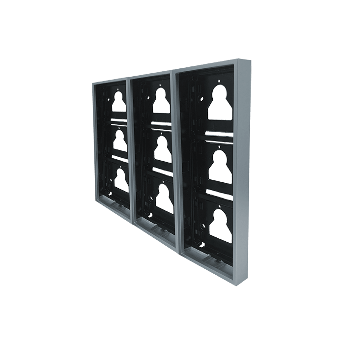 COMELIT - Serie Ultra - Custodia da parete 3x3 moduli (9 moduli) silver RAL9006, cavo incluso