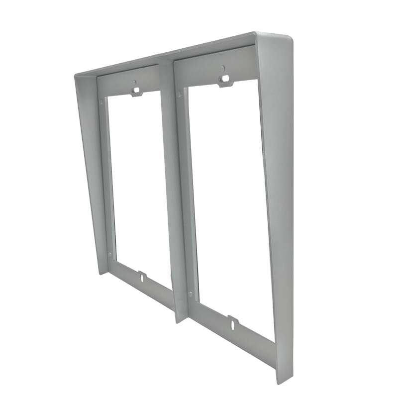 COMELIT - Serie Ultra - Visiera parapioggia da incasso 8 moduli (2x4 affiancati), alluminio anodizzato grigio, 259x413x32mm