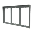 COMELIT - Serie Ultra - Visiera parapioggia da incasso 9 moduli (3x3 affiancati), alluminio anodizzato grigio, 386x322x32mm