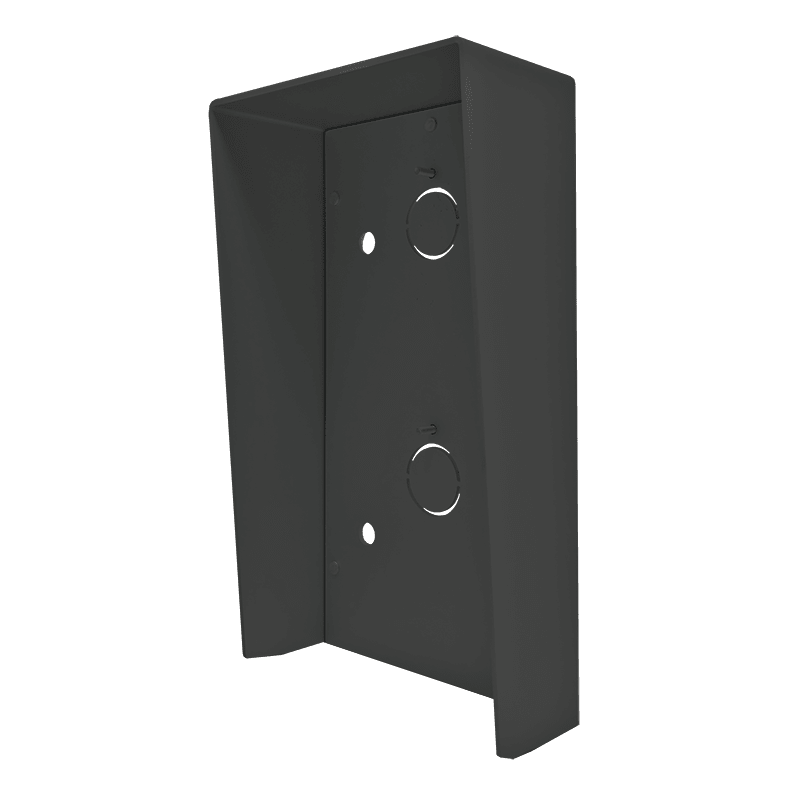 COMELIT - Serie Ultra Black - Visiera parapioggia da parete 1 modulo, alluminio anodizzato nero RAL9005, 116x112x57mm