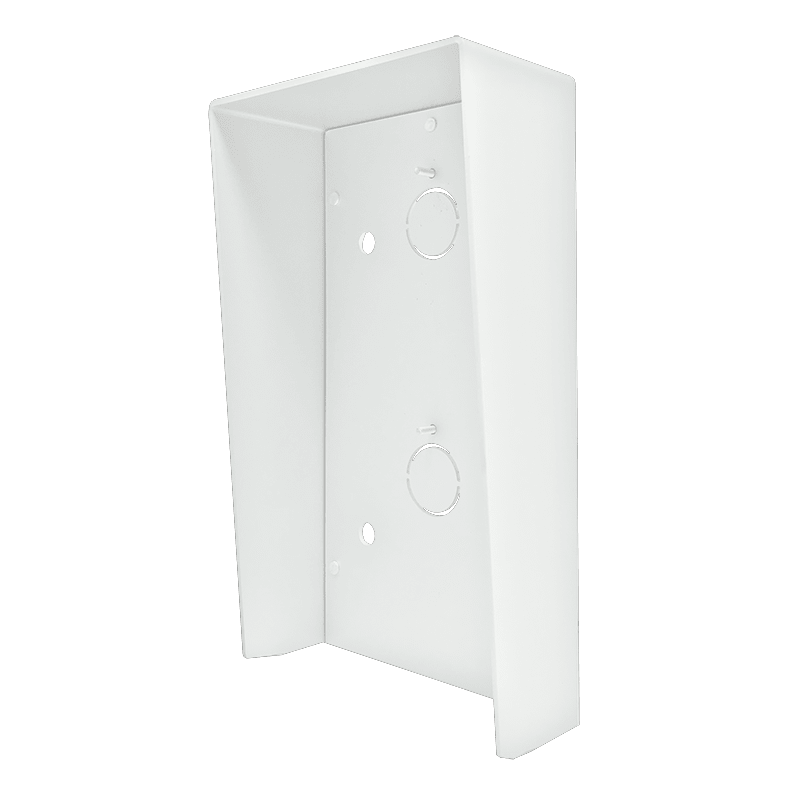 COMELIT - Serie Ultra White - Visiera parapioggia da parete 2 moduli, alluminio anodizzato bianco RAL9016, 116x203x57mm