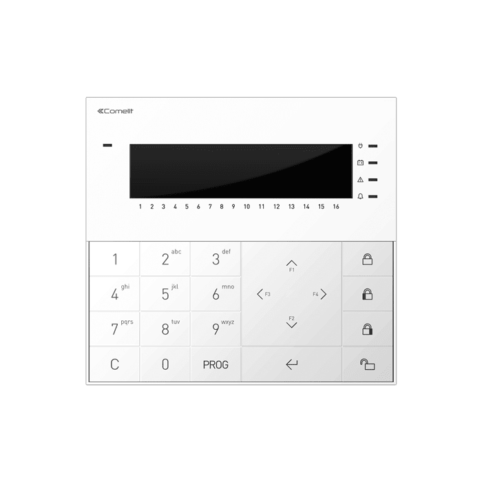 COMELIT - Serie Vedo - Tastiera LCD soft-touch standard per centrale VEDO200, 2 ingressi, serigrafia 16 aree