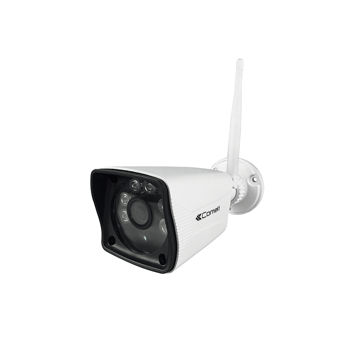 COMELIT - Telecamera IP Wi-Fi HD 960p, ottica fissa 4mm, IR 15m, contenitore waterproof IP66, alimentatore incluso WICAM010BSP