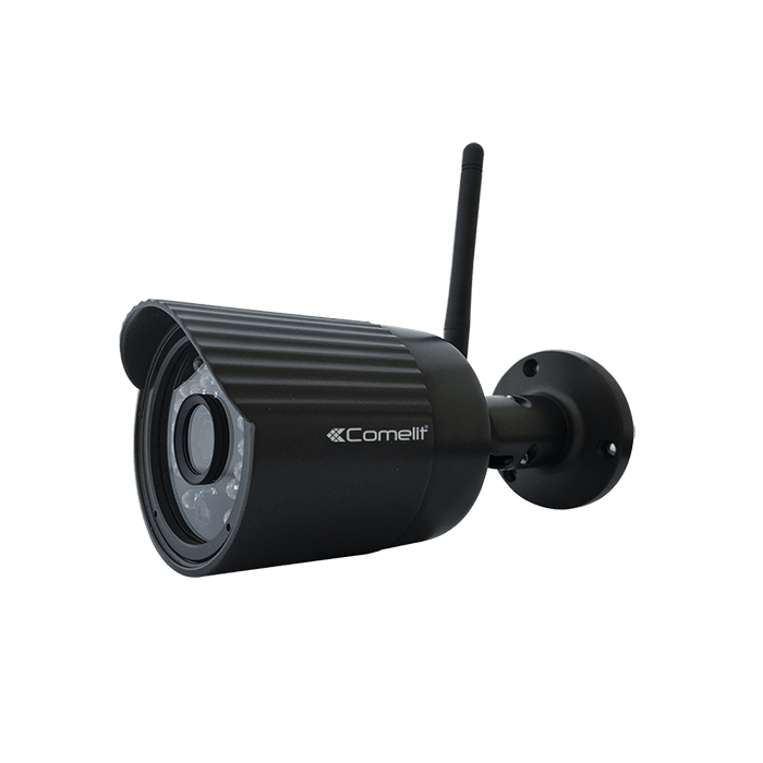 COMELIT - Telecamera IP bullet HD 960p, ottica fissa 3.6mm, Wi-Fi o cablata, LED SMD, contenitore waterproof IP66