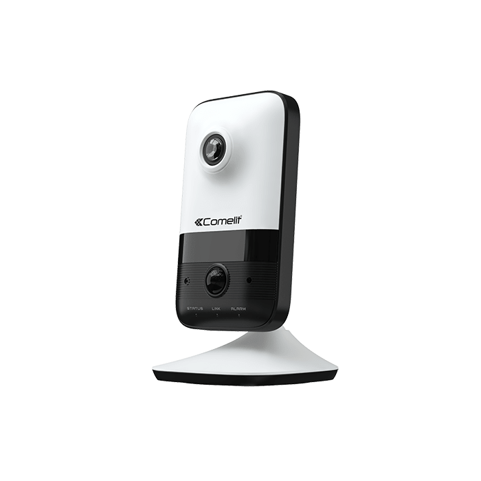 COMELIT - Serie Advance - Telecamera IP cube Wi-Fi Full HD 30fps, ottica fissa 2.8mm, IR LED 10m, triplo streaming, H.264/H.265/MJPEG, ONVIF