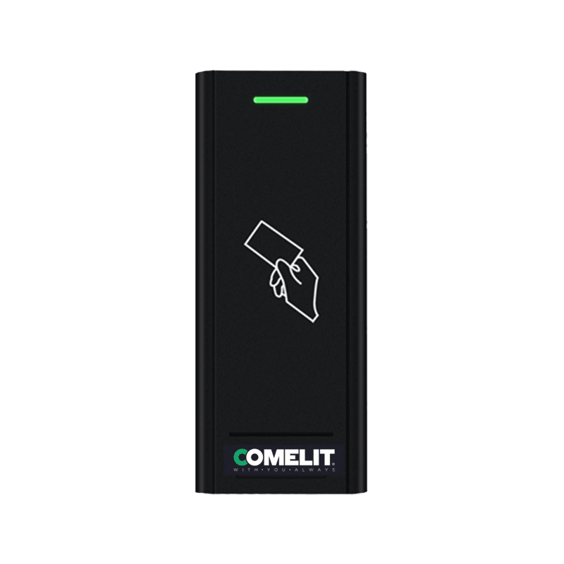 COMELIT - Lettore RFID multifrequenza 125kHz-13.56MHz per montante, Wiegand, IP66, -40°C/+60°C