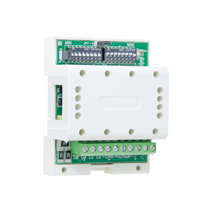 COMELIT - Scambio digitale avanzato Simplebus 1, fino a 120000 utenti, multi-villa e portineria, allarmi, 12VAC-20VDC, DIN 4 moduli