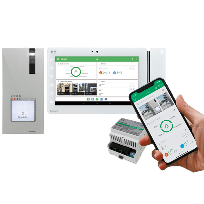 COMELIT - Serie Maxi Manager - Kit domotico filare con supervisore Android, videocitofonia e gestione clima
