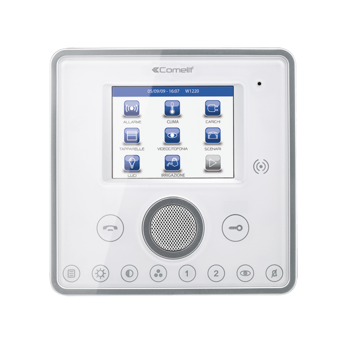 COMELIT - Serie Planux Manager - Touch screen 3.5" supervisore bianco, videocitofonia integrata, gestione domotica completa