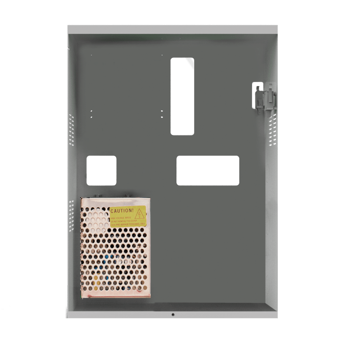 COMELIT - Serie Vedo - Alimentatore 13.8VDC 1.5A in box metallico, alloggiamento batteria 7/18Ah, tamper, 315x440x95mm