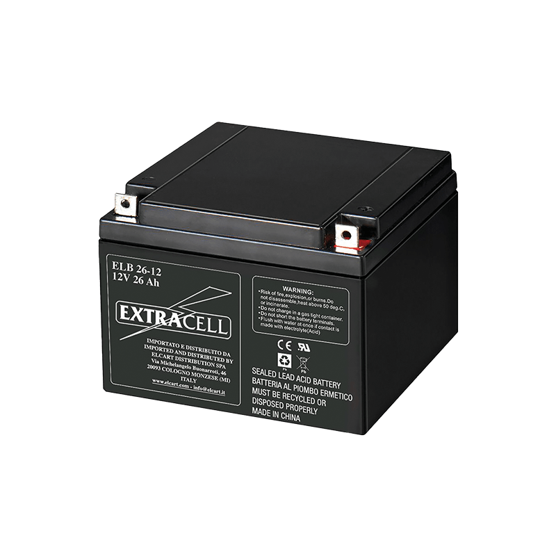 COMELIT - Batteria al piombo 12V 26Ah, tecnologia AGM, valvola sicurezza unidirezionale