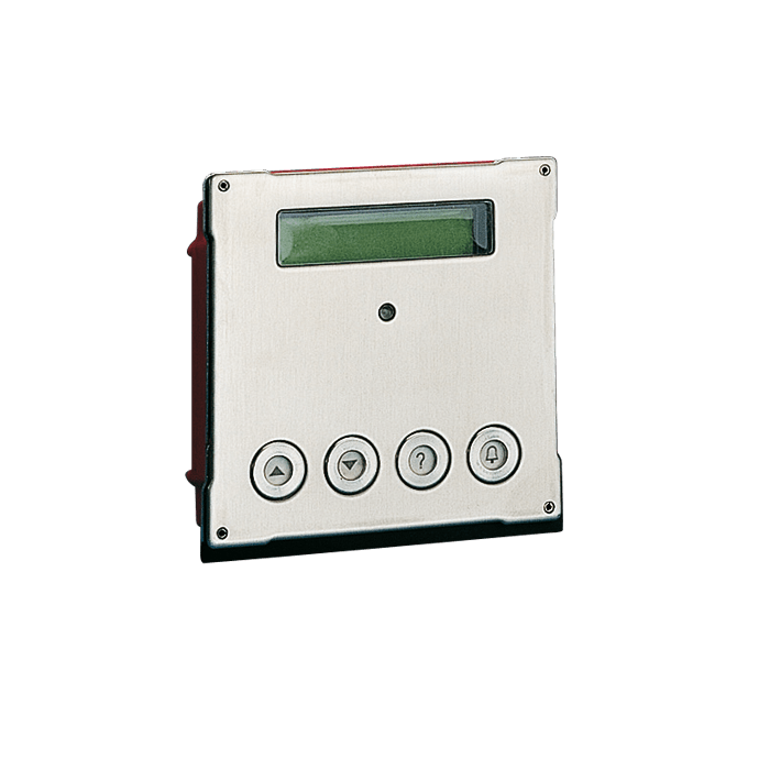 COMELIT - Serie Vandalcom - Modulo rubrica digitale, acciaio inox 316 2,5mm, 4 pulsanti, display 32 caratteri, 1000 nomi