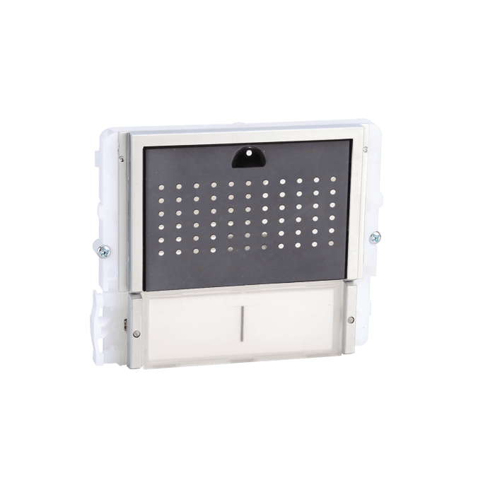 COMELIT - Serie Ikall - Modulo 2 pulsanti predisposto per unità audio, mascherina acciaio inox, cartellini portanome, illuminazione LED blu/bianco/spento