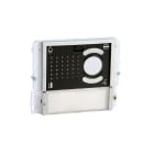 COMELIT - Serie Ikall - Modulo 1 pulsante predisposto per unità audio/video, mascherina nera, cartellini portanome, illuminazione LED blu/bianco/spento
