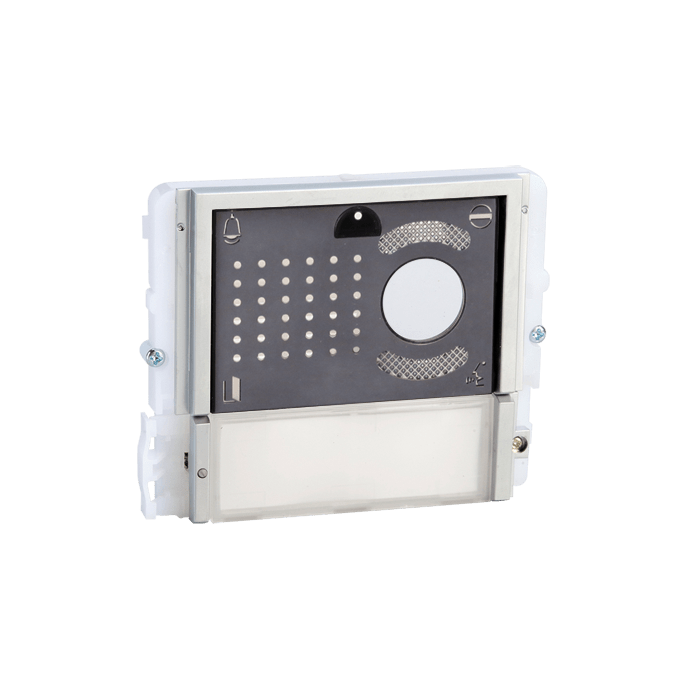 COMELIT - Serie Ikall - Modulo 1 pulsante per unità audio/video, mascherina acciaio inox, LED