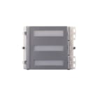 COMELIT - Serie Ikall Metal - Modulo 3 pulsanti, sistema Simplebus/ViP, finitura acciaio inox, cartellini portanome, illuminazione LED blu/bianco/spento